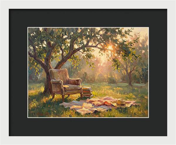 Cozy Reading Nook Under Trees