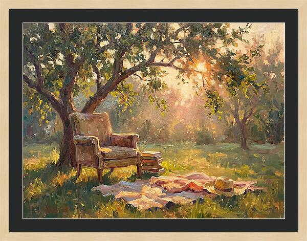 Cozy Reading Nook Under Trees