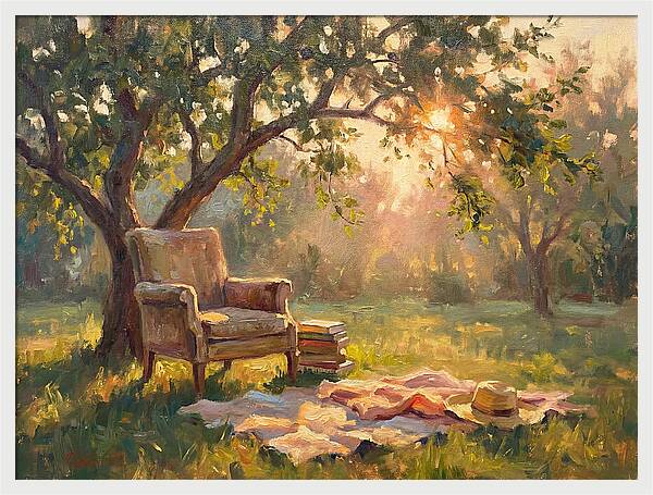 Cozy Reading Nook Under Trees