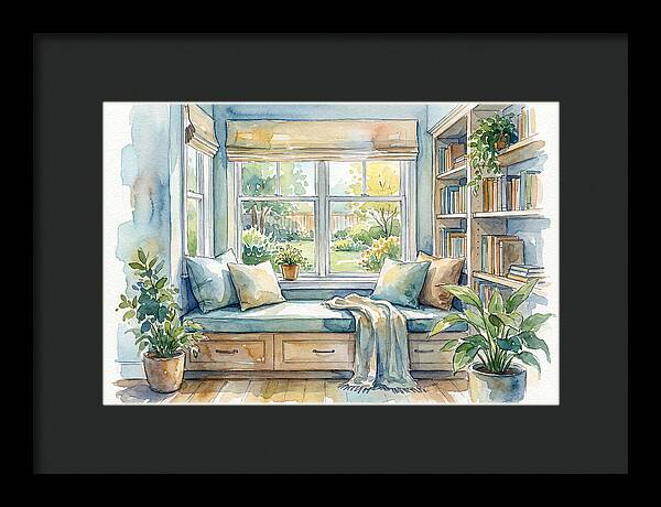 Cozy Reading Nook Watercolor
