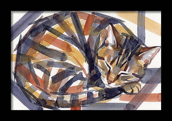 Cozy Tabby Cat In Watercolor