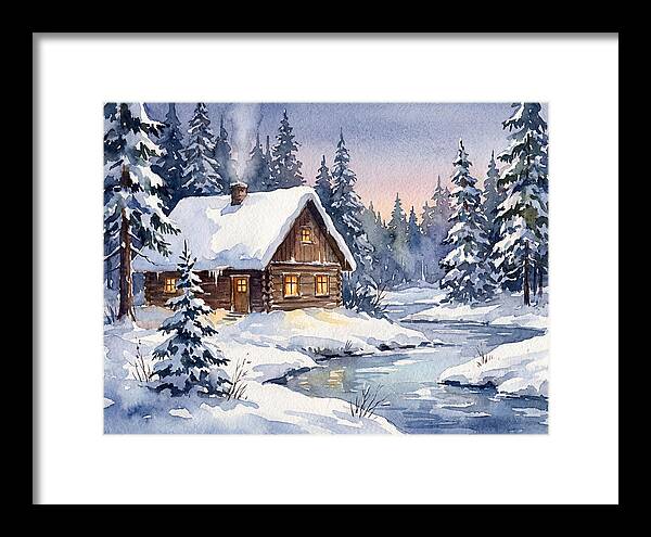 Cozy Winter Cabin Scene