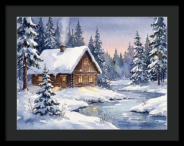 Cozy Winter Cabin Scene