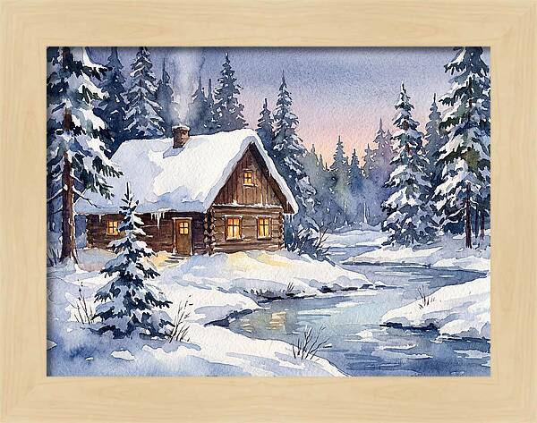 Cozy Winter Cabin Scene