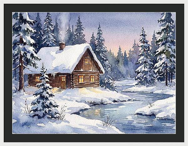 Cozy Winter Cabin Scene