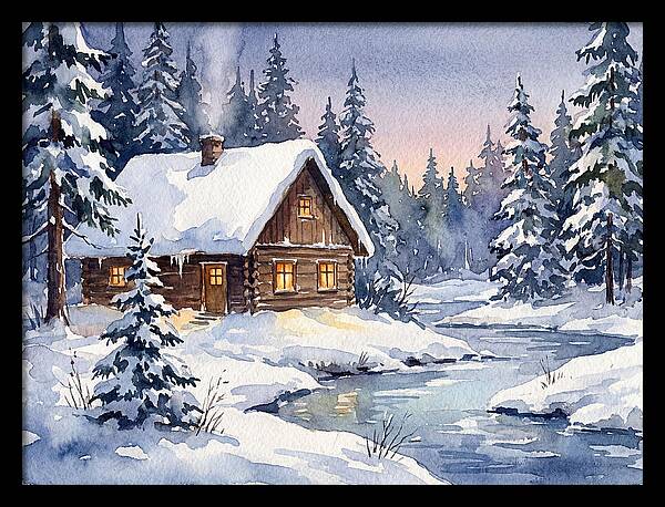 Cozy Winter Cabin Scene