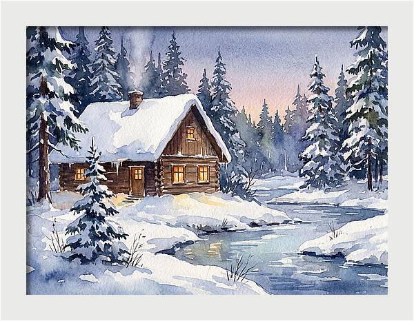 Cozy Winter Cabin Scene