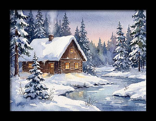 Cozy Winter Cabin Scene