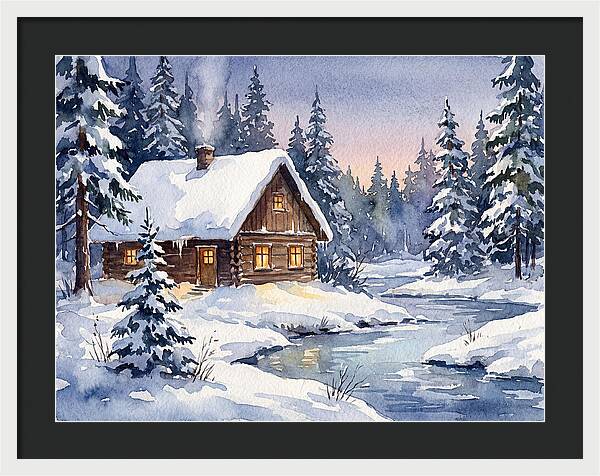 Cozy Winter Cabin Scene