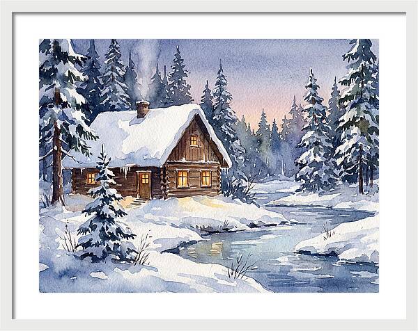 Cozy Winter Cabin Scene