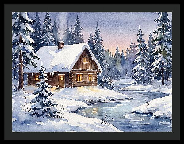 Cozy Winter Cabin Scene
