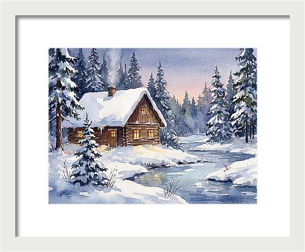 Cozy Winter Cabin Scene