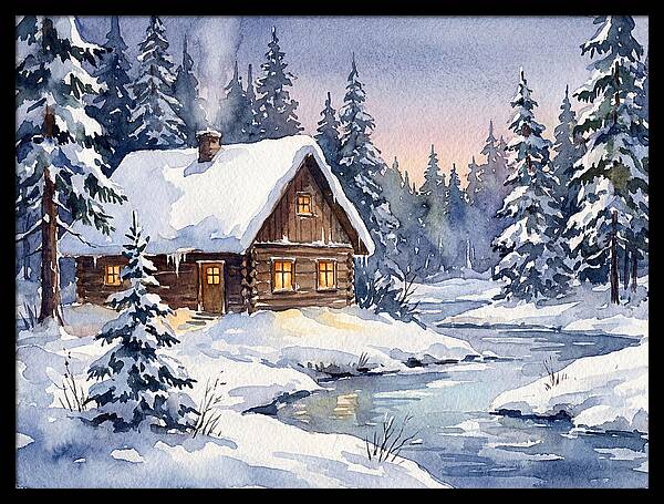 Cozy Winter Cabin Scene