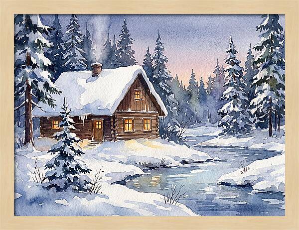 Cozy Winter Cabin Scene