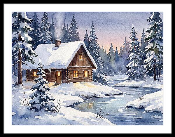 Cozy Winter Cabin Scene
