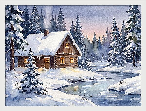 Cozy Winter Cabin Scene