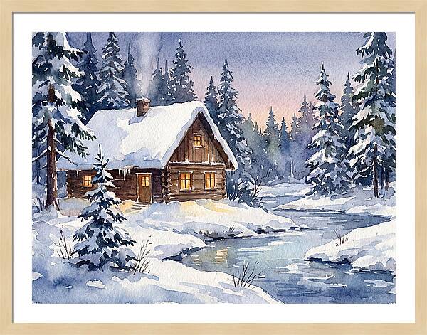 Cozy Winter Cabin Scene