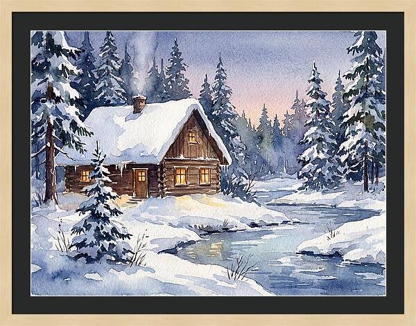 Cozy Winter Cabin Scene