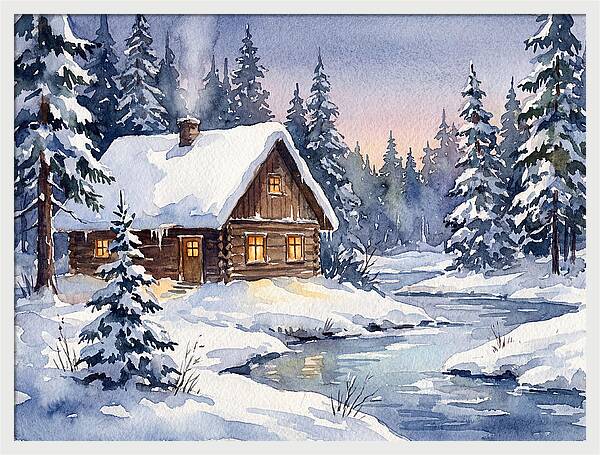 Cozy Winter Cabin Scene