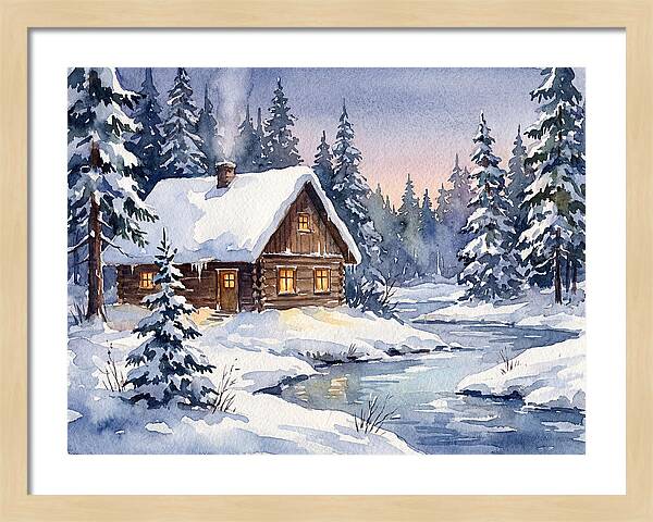 Cozy Winter Cabin Scene