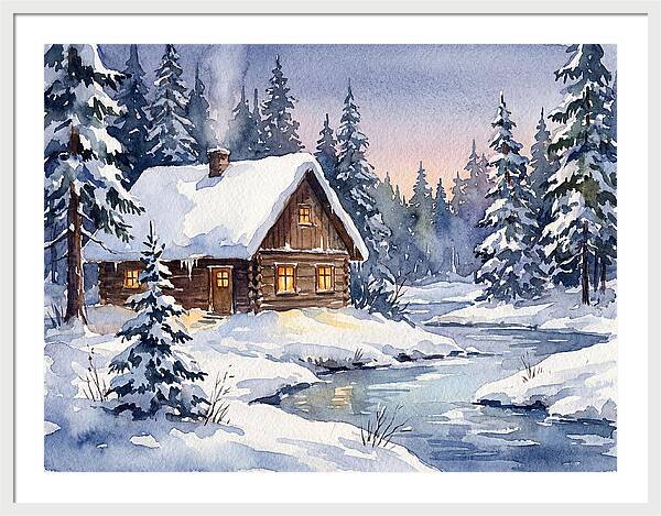 Cozy Winter Cabin Scene