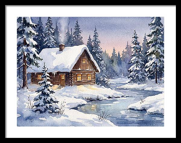 Cozy Winter Cabin Scene