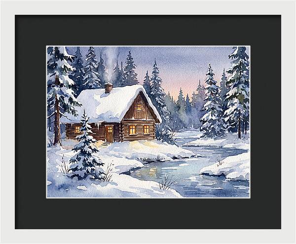 Cozy Winter Cabin Scene