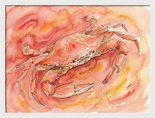 Crab In Watercolor Hues