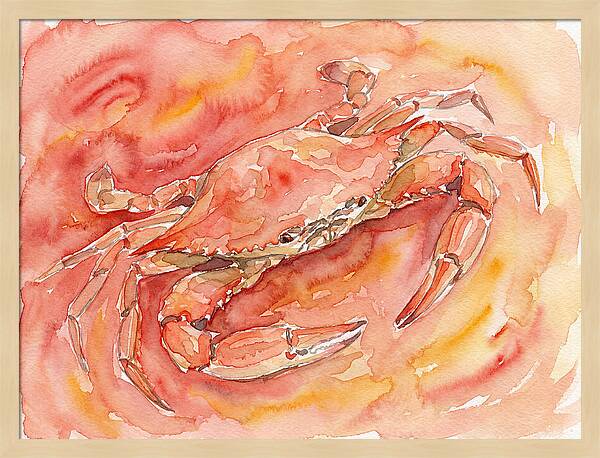 Crab In Watercolor Hues