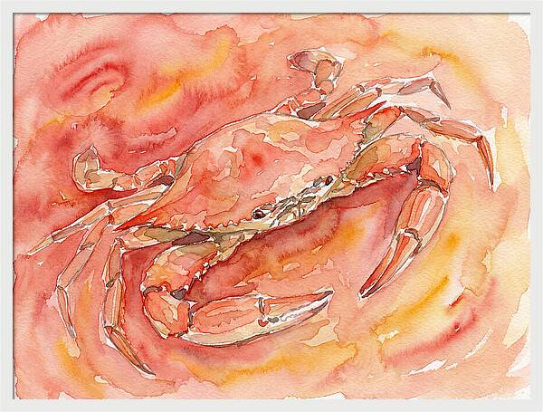 Crab In Watercolor Hues