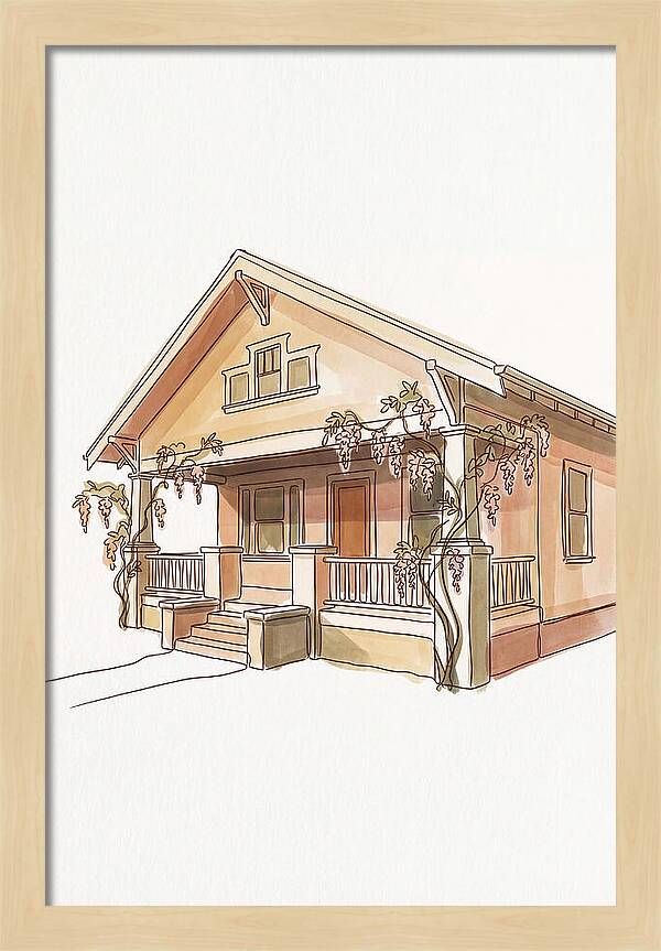 Craftsman Bungalow With Wisteria