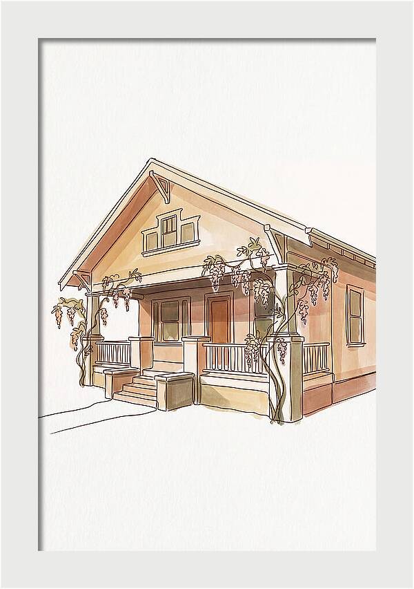 Craftsman Bungalow With Wisteria