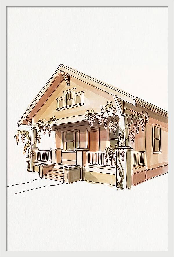 Craftsman Bungalow With Wisteria