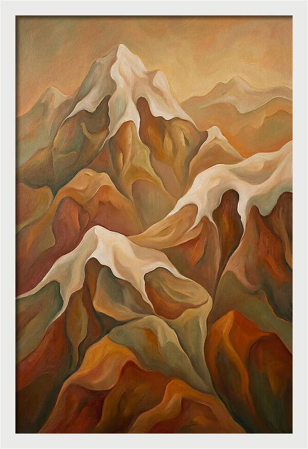 Craggy Peaks Crowned With Snow