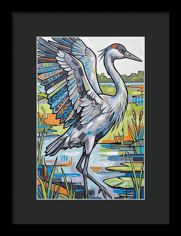 Crane In Vibrant Marshland