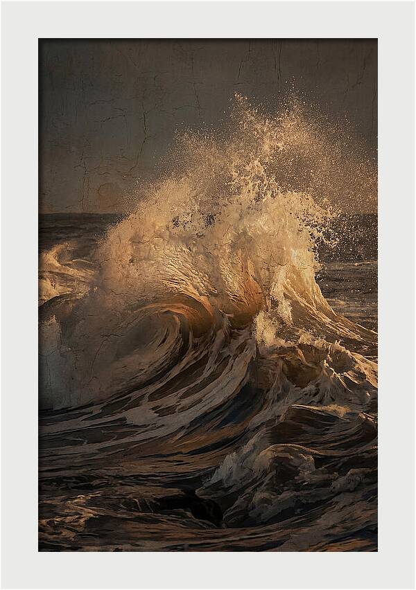Crashing Wave With Golden Spray
