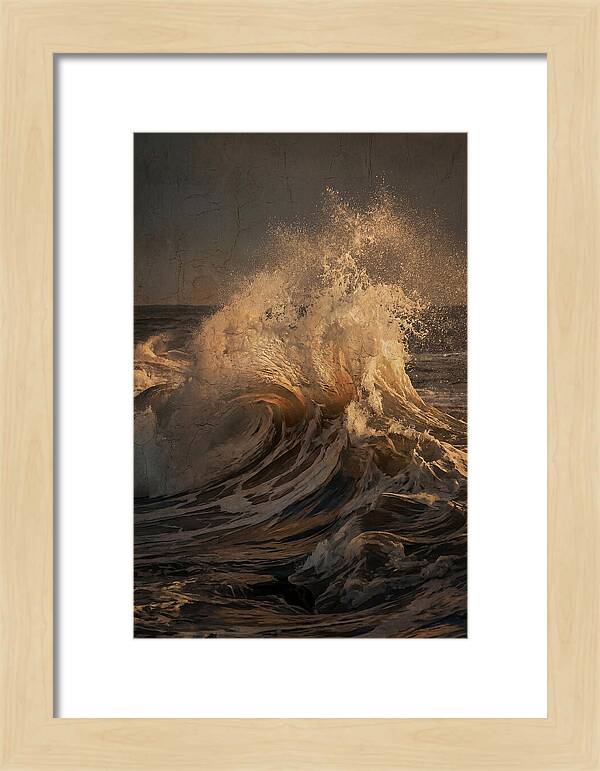 Crashing Wave With Golden Spray