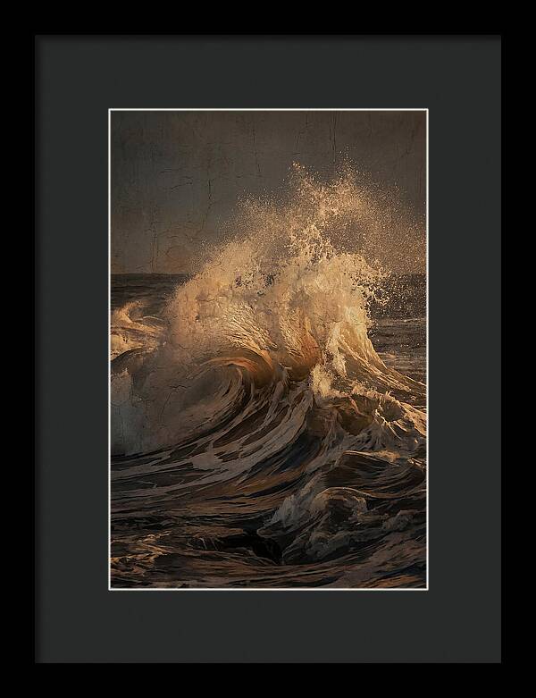 Crashing Wave With Golden Spray