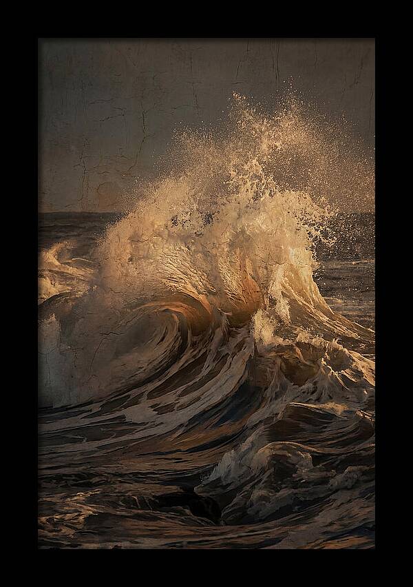 Crashing Wave With Golden Spray