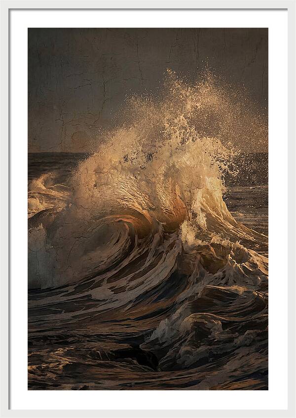 Crashing Wave With Golden Spray