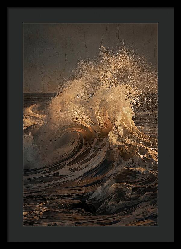 Crashing Wave With Golden Spray