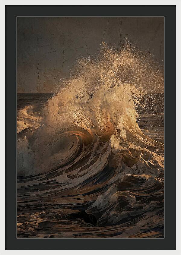 Crashing Wave With Golden Spray