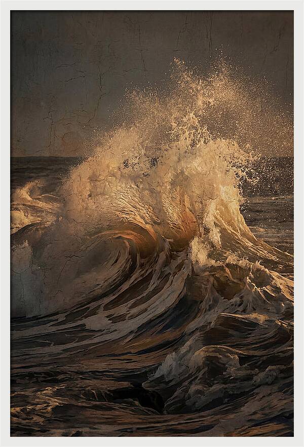 Crashing Wave With Golden Spray