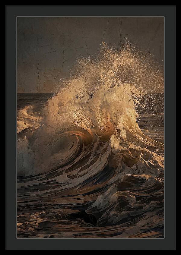 Crashing Wave With Golden Spray