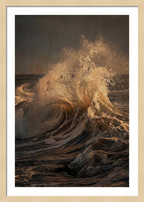 Crashing Wave With Golden Spray
