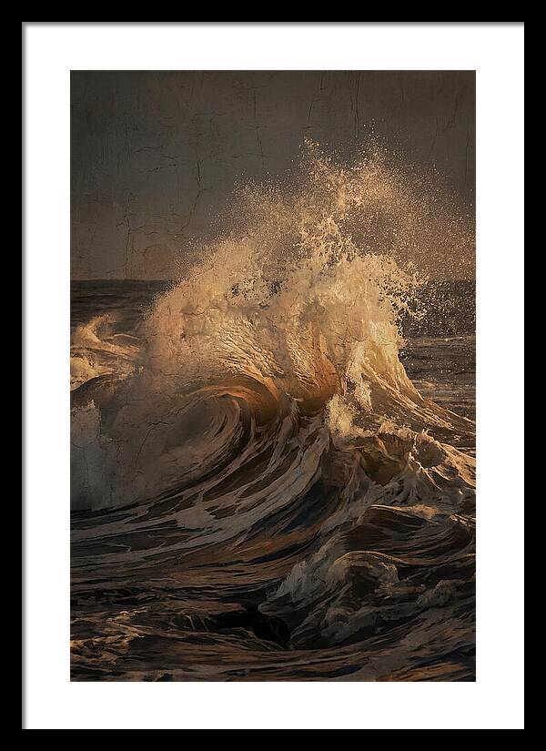 Crashing Wave With Golden Spray