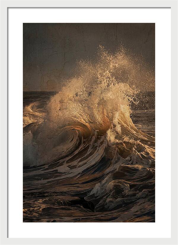 Crashing Wave With Golden Spray
