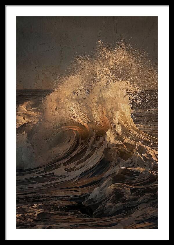 Crashing Wave With Golden Spray