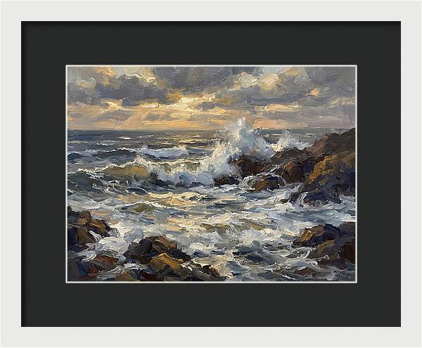 Crashing Waves At Dusk