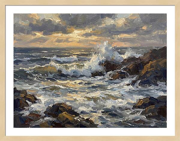 Crashing Waves At Dusk